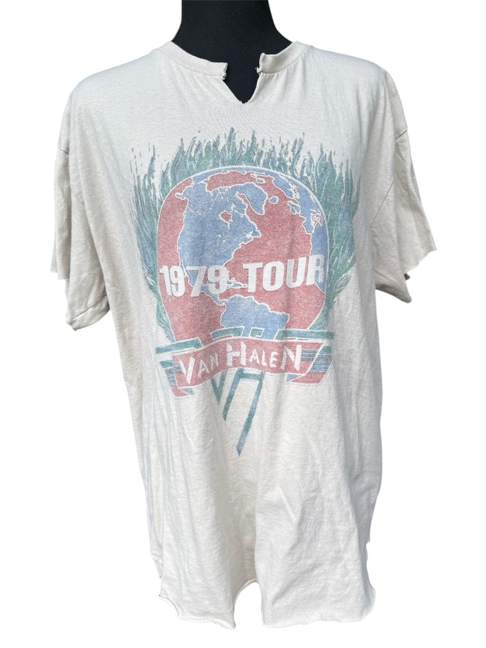 1979 Tour Vintage-Style White Graphic band Tee Size Large